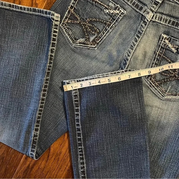 BKE Drew Boot Cut Thick Stitch Denim Blue Jeans - Picture 9 of 11